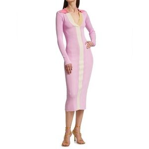 Remain Birger Christensen Lavender Pink Colorblock Midi Dress Size 0 | coastal